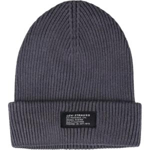 Levi’s Unisex Adult Knit Cuffed All Season Beanie Hat(Ribbed Charcoal)