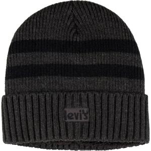 Levi’s Unisex Adult Knit Cuffed All Season Beanie Hat(Striped Charcoal)