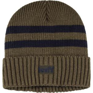 Levi’s Unisex Adult Knit Cuffed All Season Beanie Hat(Striped Olive)