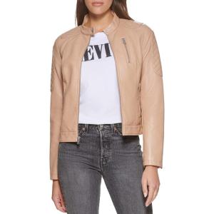 Levi’s Women’s Faux Leather Motocross Racer Jacket (Standard and Plus)(Biscotti)