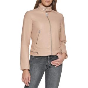 Levi’s Women’s Faux Leather Motocross Racer Jacket (Standard and Plus)(Biscotti Latch Collar)