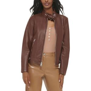 Levi’s Women’s Faux Leather Motocross Racer Jacket (Standard and Plus)(Chocolate Brown)