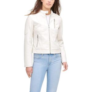 Levi’s Women’s Faux Leather Motocross Racer Jacket (Standard and Plus)(Oyster)