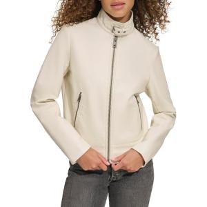 Levi’s Women’s Faux Leather Motocross Racer Jacket (Standard and Plus)(Oyster Latch Collar)