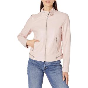 Levi’s Women’s Faux Leather Motocross Racer Jacket (Standard and Plus)(Peach Blossom Latch Collar)