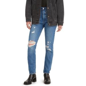 Levi’s Women’s Premium 501 Skinny(Medium Indigo Destructed)