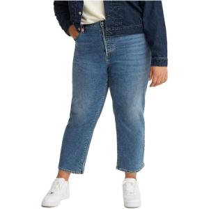 Levi’s Women’s Ribcage Straight Ankle Jeans(Mind Your Own Finish – Medium Indigo)
