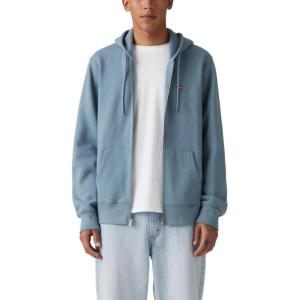 Levi’s mens Core Zip Up Hoodie (Also Available in Big & Tall)(Steam Blue)