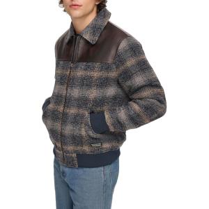 Levi’s mens Levi’s Men’s Mixed Media Western Plaid Bomber Jacket(Sky Captain Ombre)