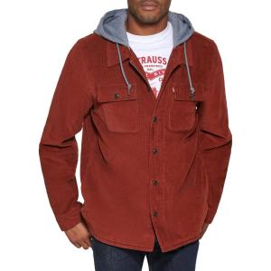 Levi’s mens Plaid Sherpa Lined Hooded Shirt Jacket (Regular & Big & Tall Sizes)(Rust Corduroy)