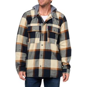 Levi’s mens Plaid Sherpa Lined Hooded Shirt Jacket (Regular & Big & Tall Sizes)(Skater Plaid / Skater)