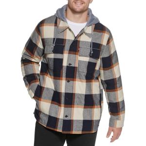 Levi’s mens Plaid Sherpa Lined Hooded Shirt Jacket (Regular & Big & Tall Sizes)(Skater Plaid)