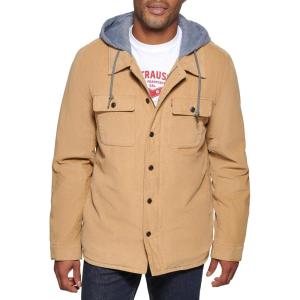 Levi’s mens Plaid Sherpa Lined Hooded Shirt Jacket (Regular & Big & Tall Sizes)(Tan Corduroy)