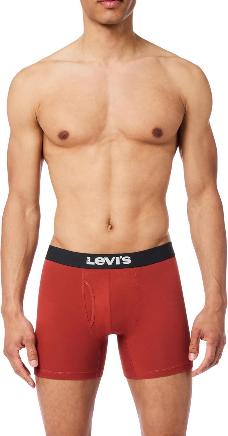 imageLevis Mens 10pack Boxer Brief Soft Cotton Tagfree Breathable ComfortRedBlackYellow Combo