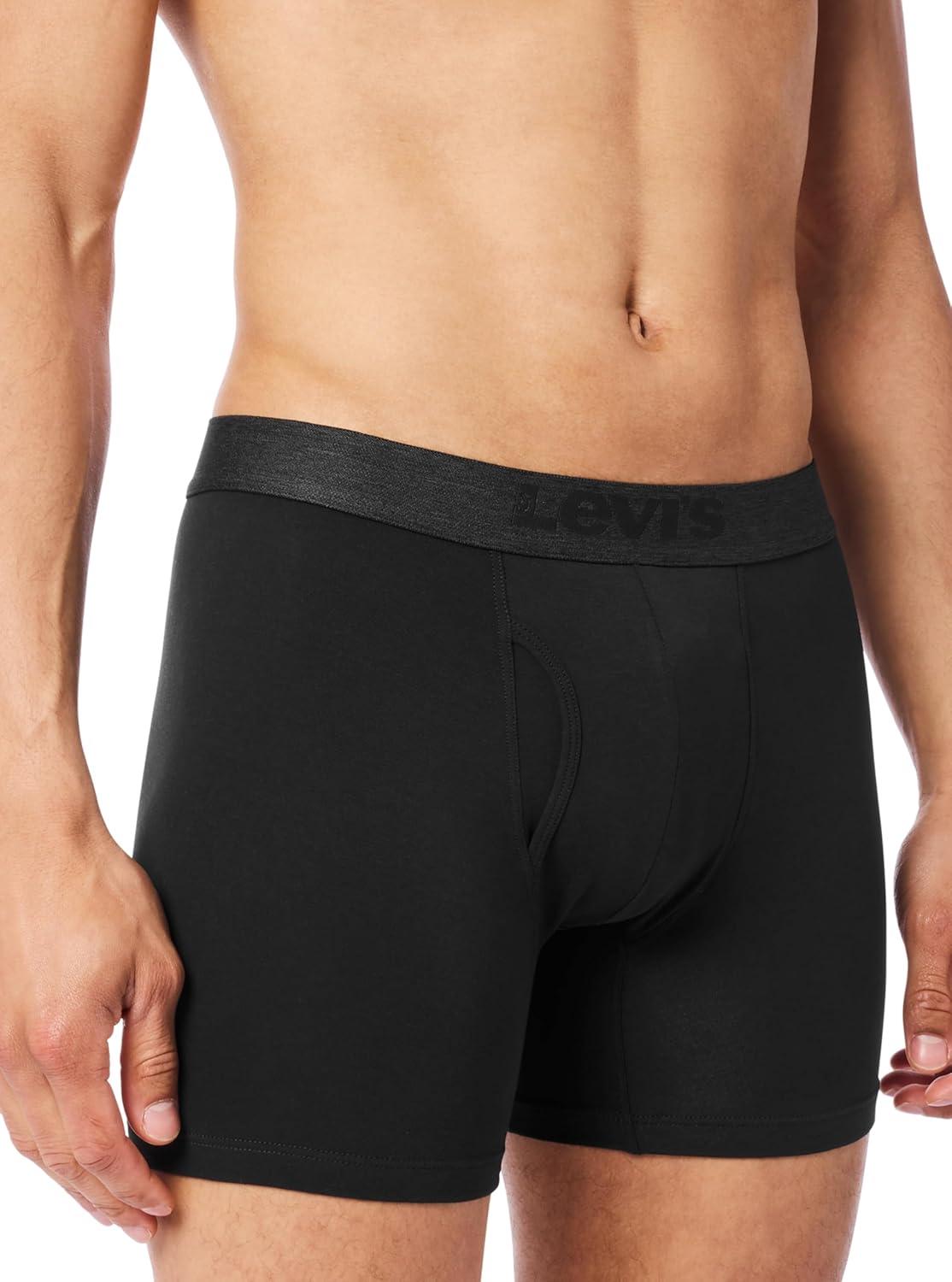 imageLevis Mens 10pack Boxer Brief With Melange Waistband Soft Cotton Tagfree Breathable ComfortBlack Combo