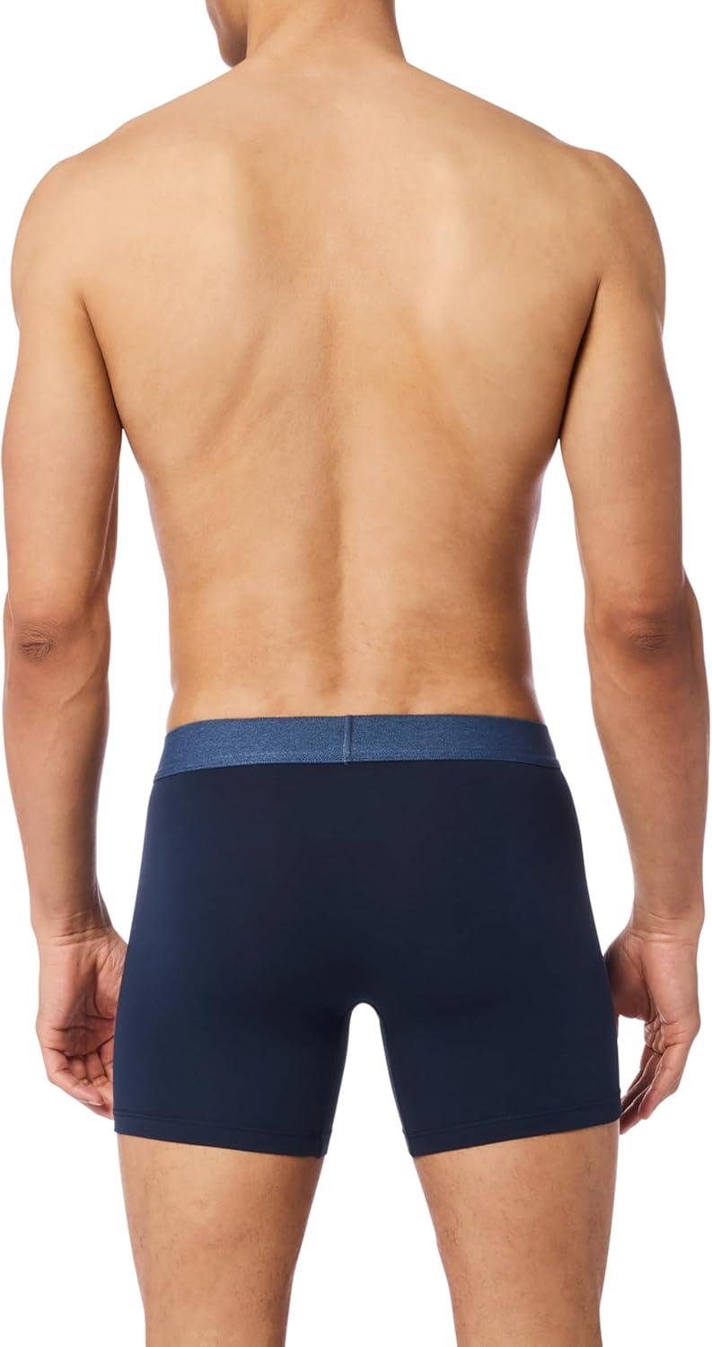 imageLevis Mens 10pack Boxer Brief With Melange Waistband Soft Cotton Tagfree Breathable ComfortBlue Combo