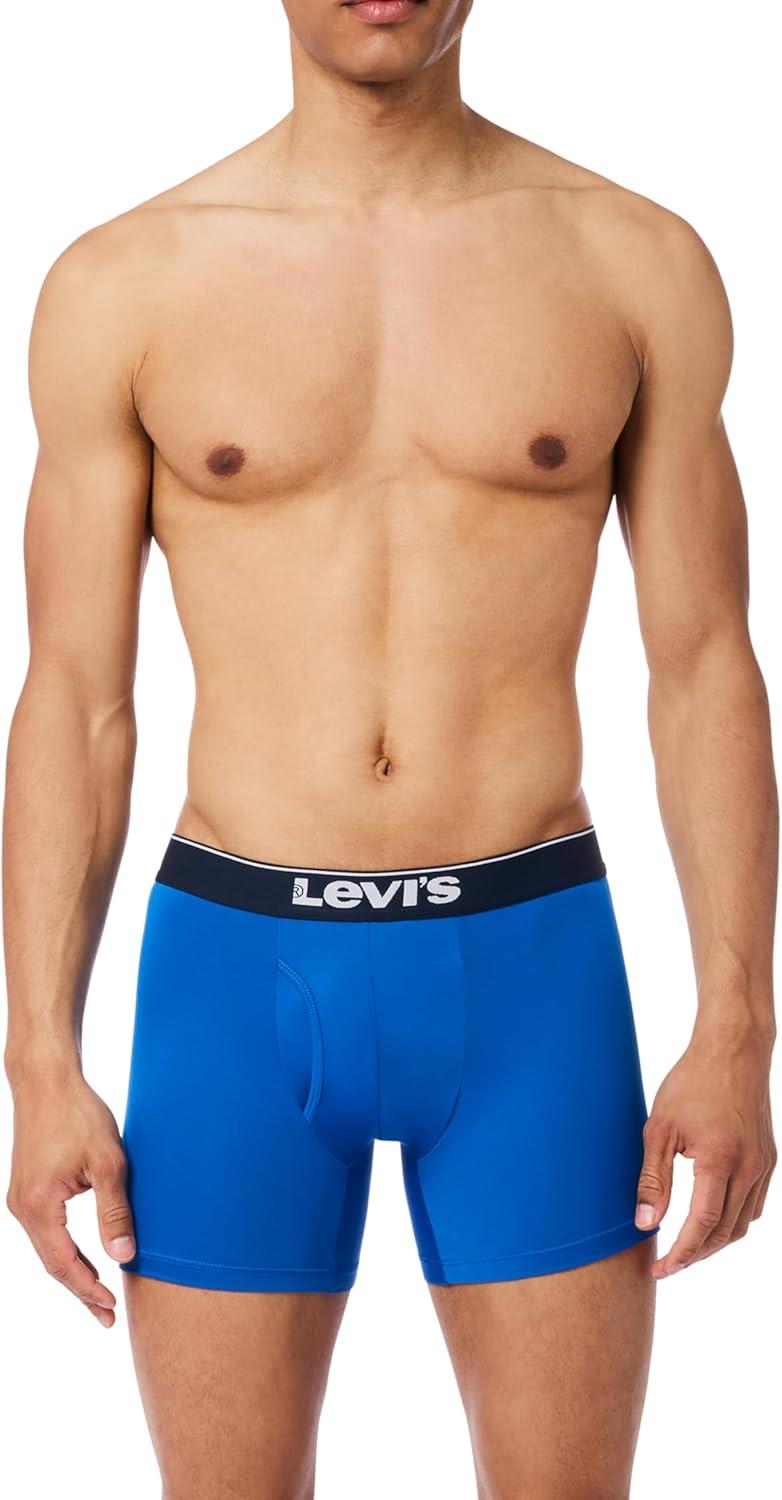 imageLevis Mens 10pack Microfiber Boxer Brief Moisture Wicking Ultra Soft Feel TagfreeBlue Combo