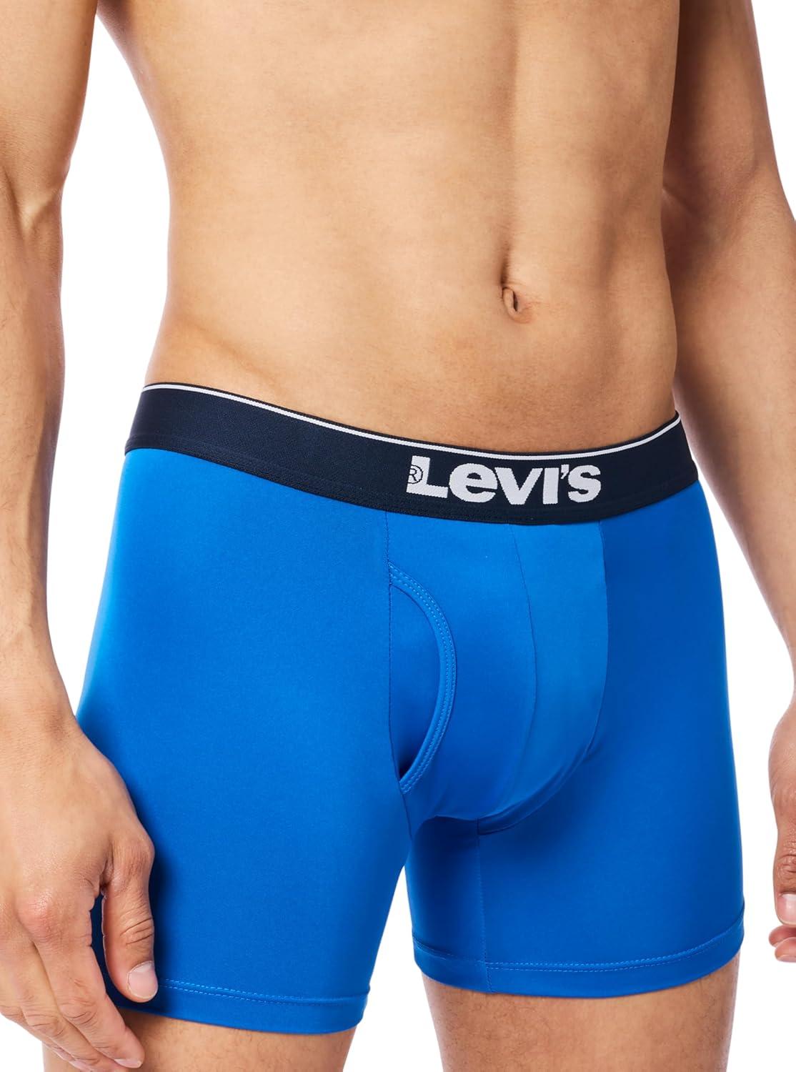 imageLevis Mens 10pack Microfiber Boxer Brief Moisture Wicking Ultra Soft Feel TagfreeBlue Combo
