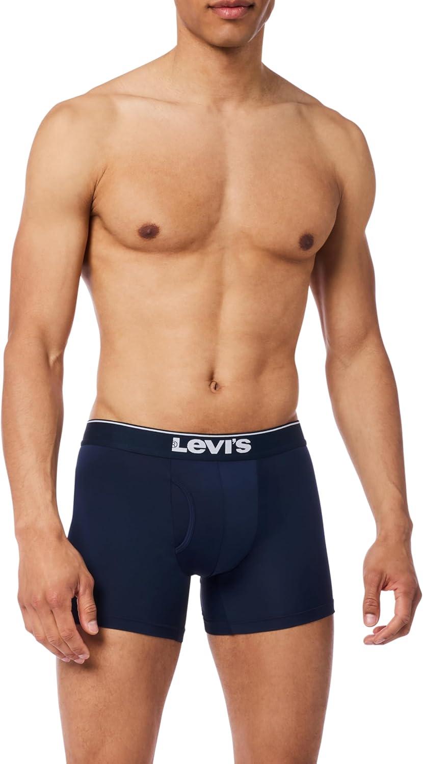 imageLevis Mens 10pack Microfiber Boxer Brief Moisture Wicking Ultra Soft Feel TagfreeBlue Combo
