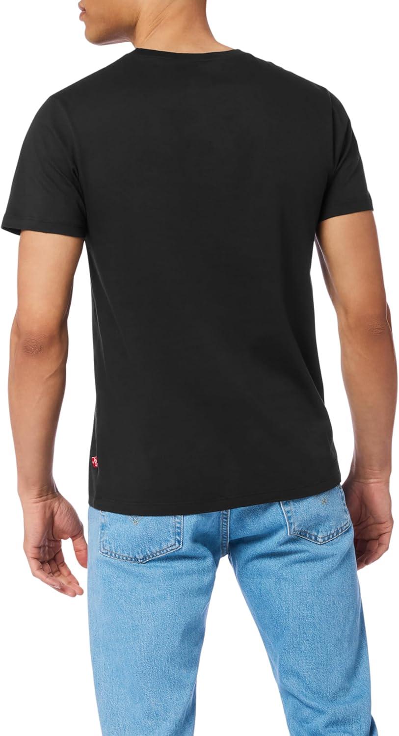 imageLevis Mens 4Pack Basic Crew Neck TShirt Soft Cotton TagFree Breathable ComfortBlack Combo