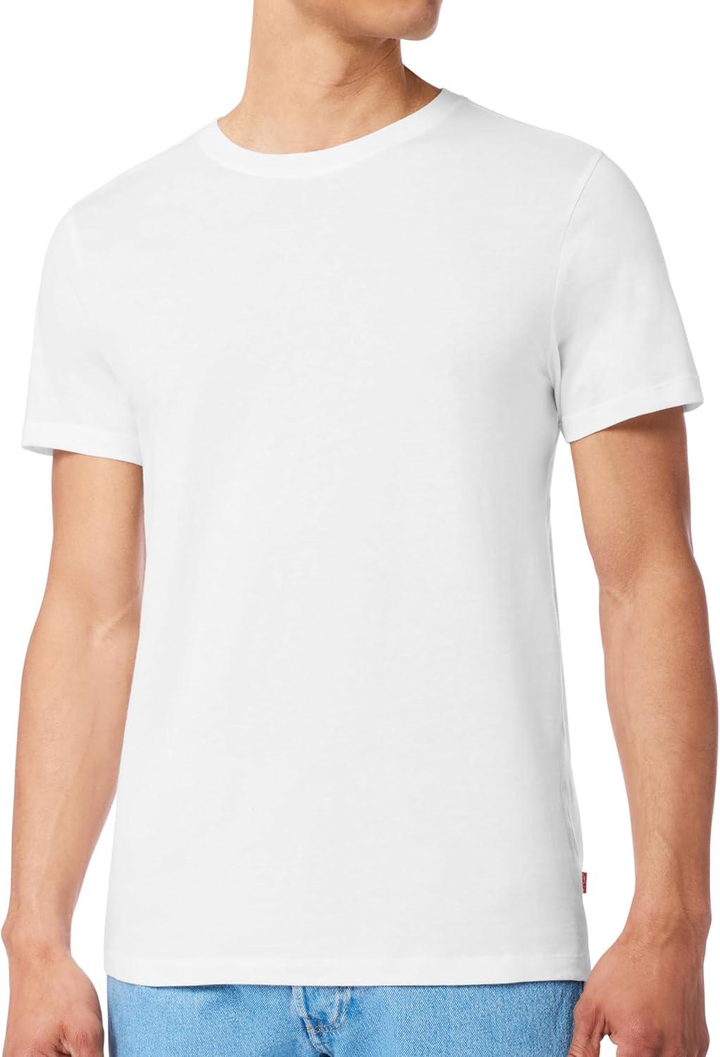 imageLevis Mens 4Pack Basic Crew Neck TShirt Soft Cotton TagFree Breathable ComfortWhite Combo
