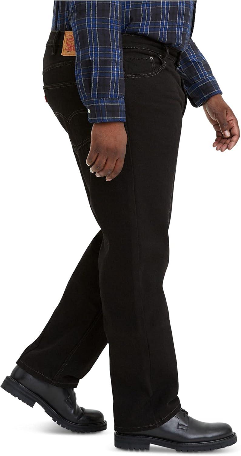 imageLevis Mens 505 Regular Fit Jeans Also Available in Big amp TallBlack