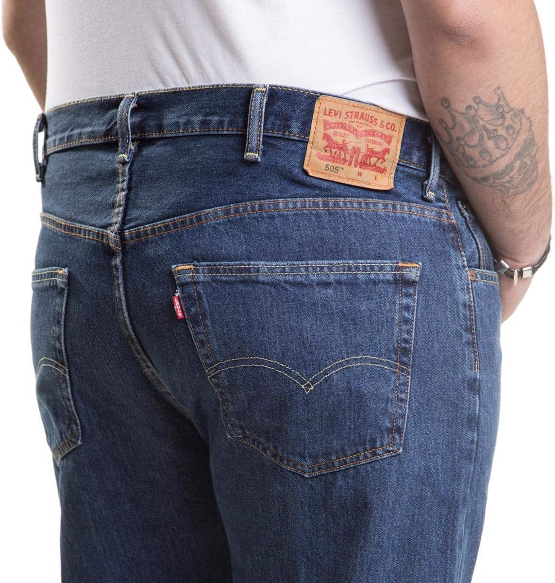 imageLevis Mens 505 Regular Fit Jeans Also Available in Big amp TallDark Stonewash