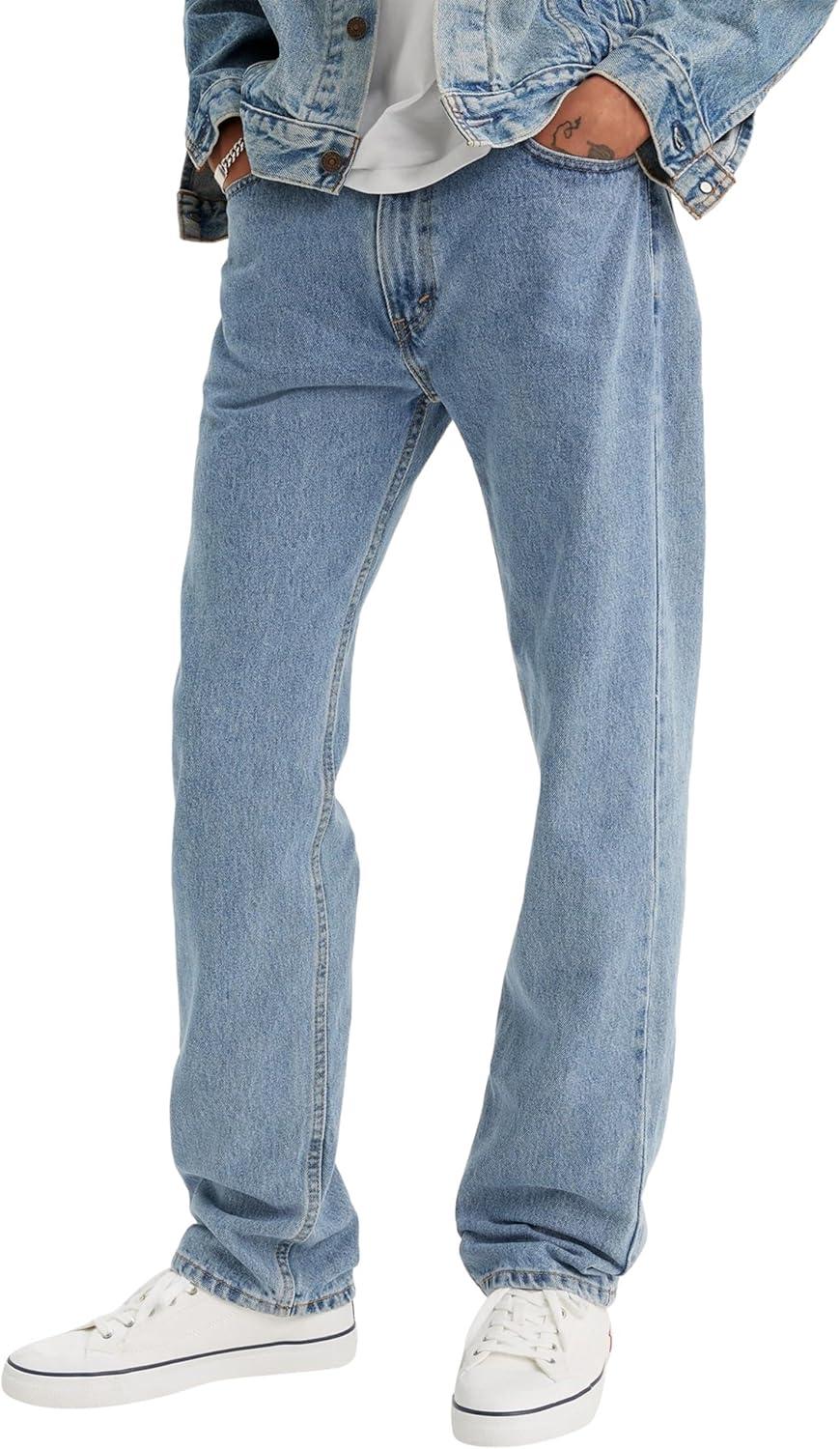 imageLevis Mens 505 Regular Fit Jeans Also Available in Big amp TallLight Stonewash