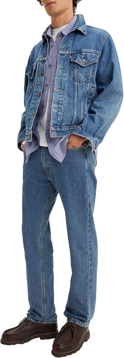 imageLevis Mens 505 Regular Fit Jeans Also Available in Big amp TallMedium Stonewash