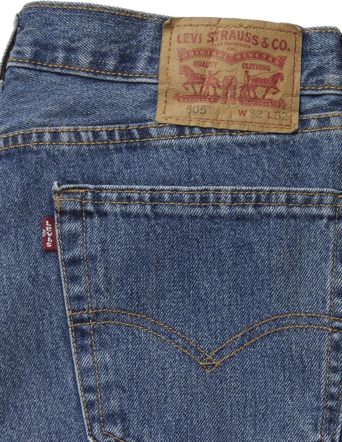 imageLevis Mens 505 Regular Fit Jeans Also Available in Big amp TallMedium Stonewash