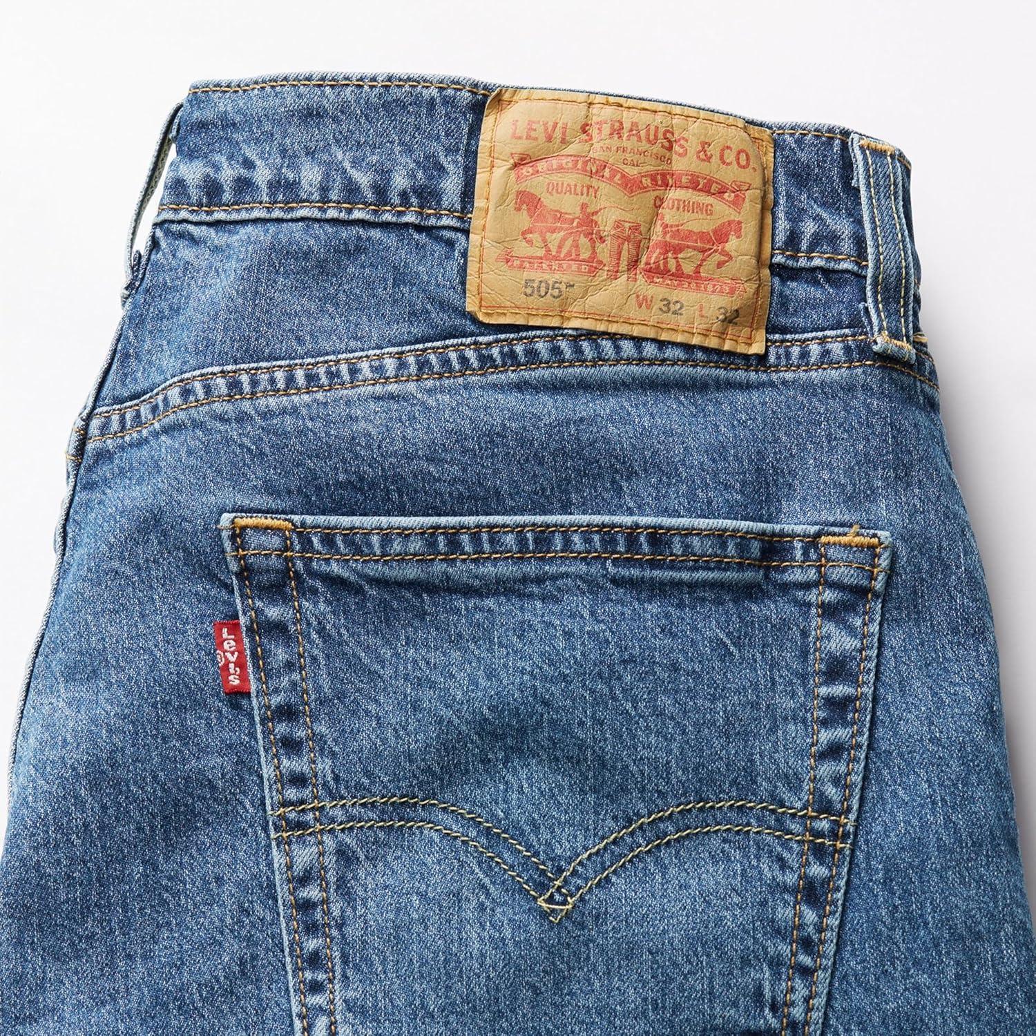 imageLevis Mens 505 Regular Fit Jeans Also Available in Big amp TallNew Fremont Drop Shot Medium Indigo