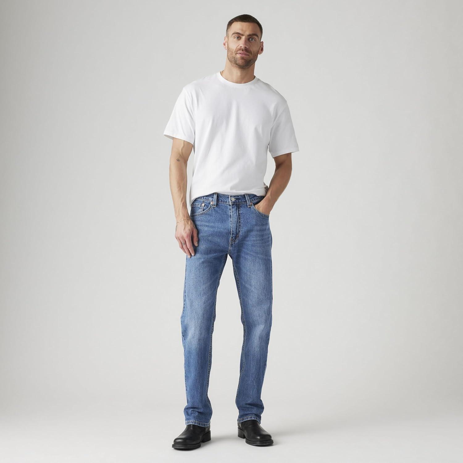 imageLevis Mens 505 Regular Fit Jeans Also Available in Big amp TallNew Fremont Drop Shot Medium Indigo
