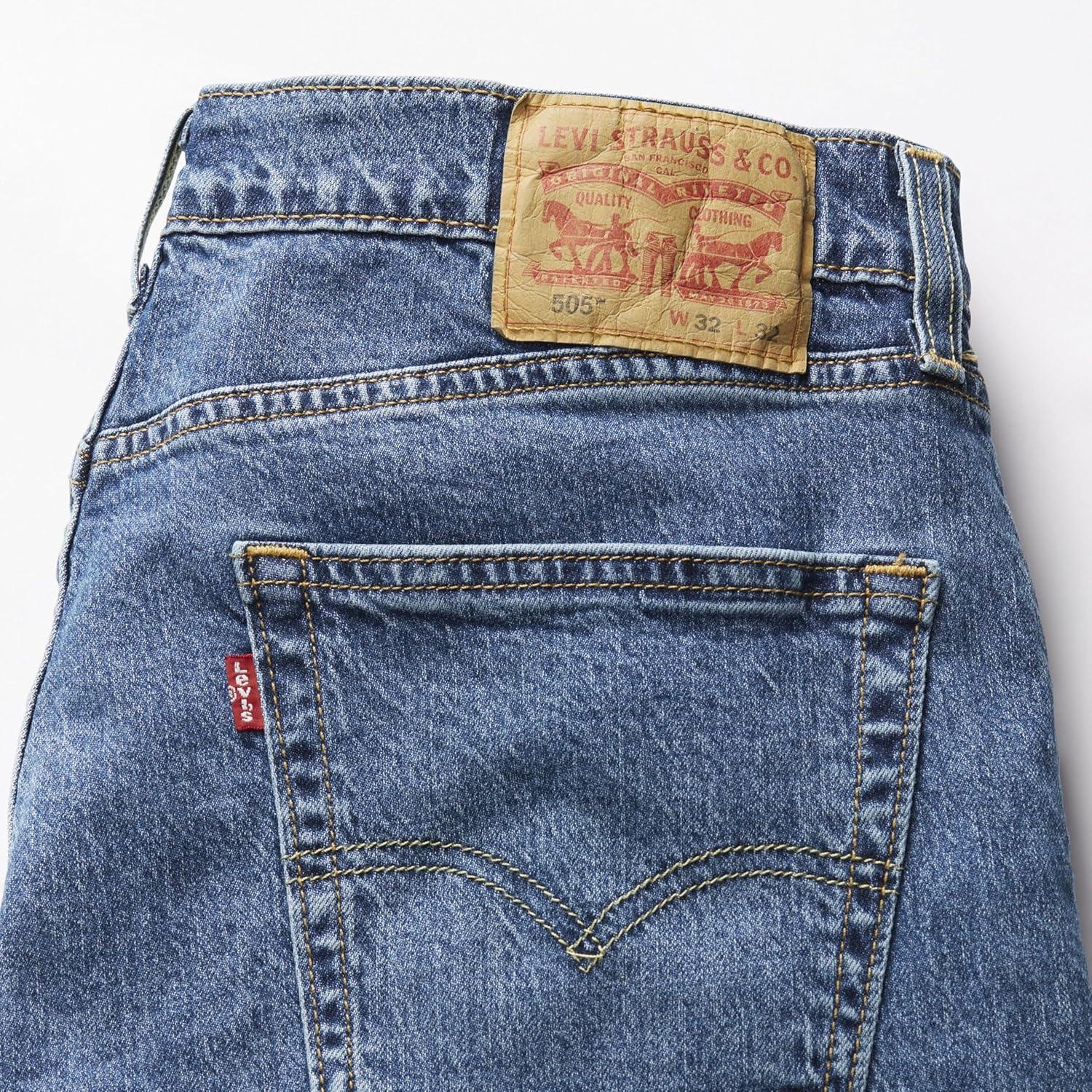 imageLevis Mens 505 Regular Fit Jeans Also Available in Big amp TallNew Fremont Drop Shot Medium Indigo