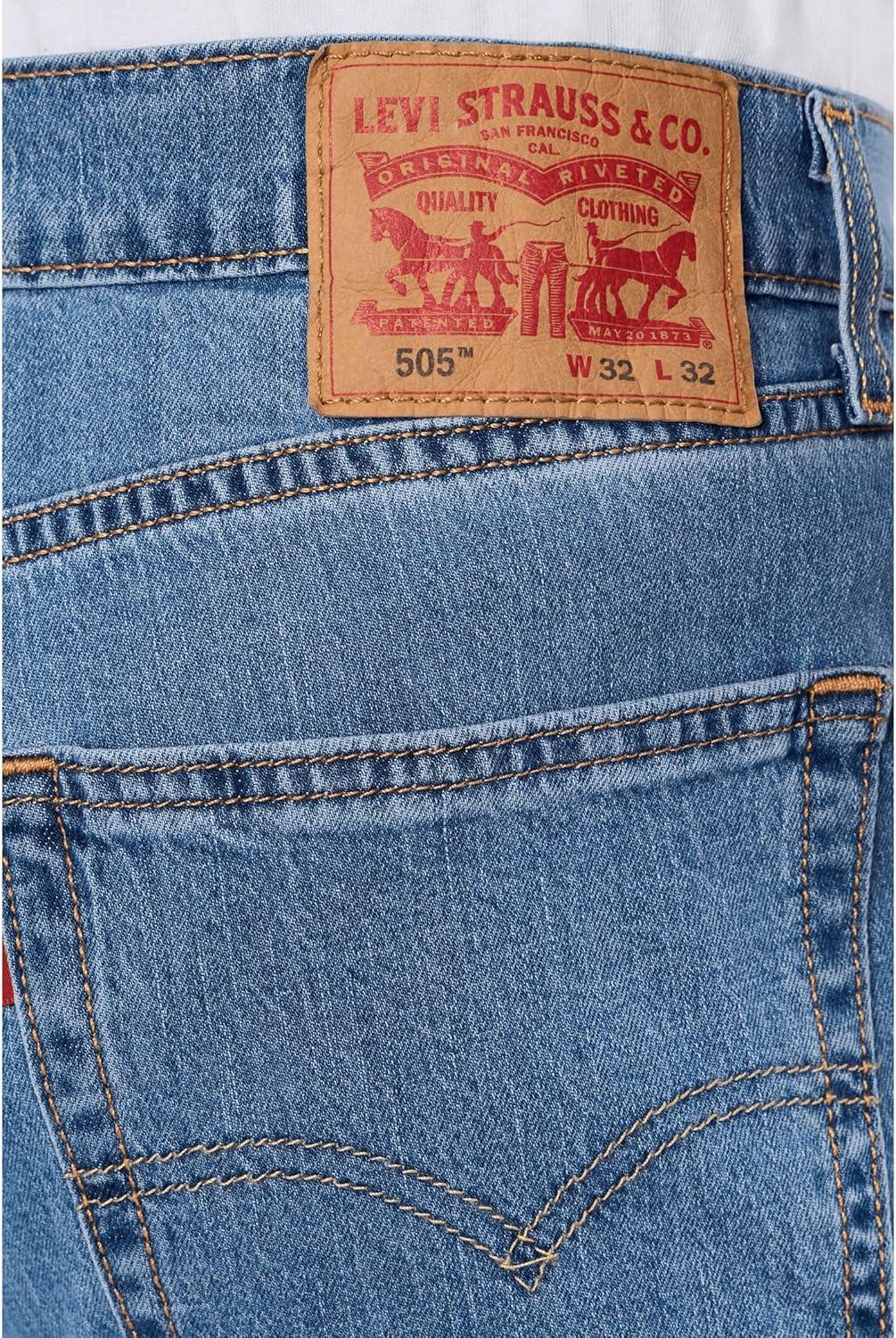 imageLevis Mens 505 Regular Fit Jeans Also Available in Big amp TallNew Main Stage Lightweight Stretch
