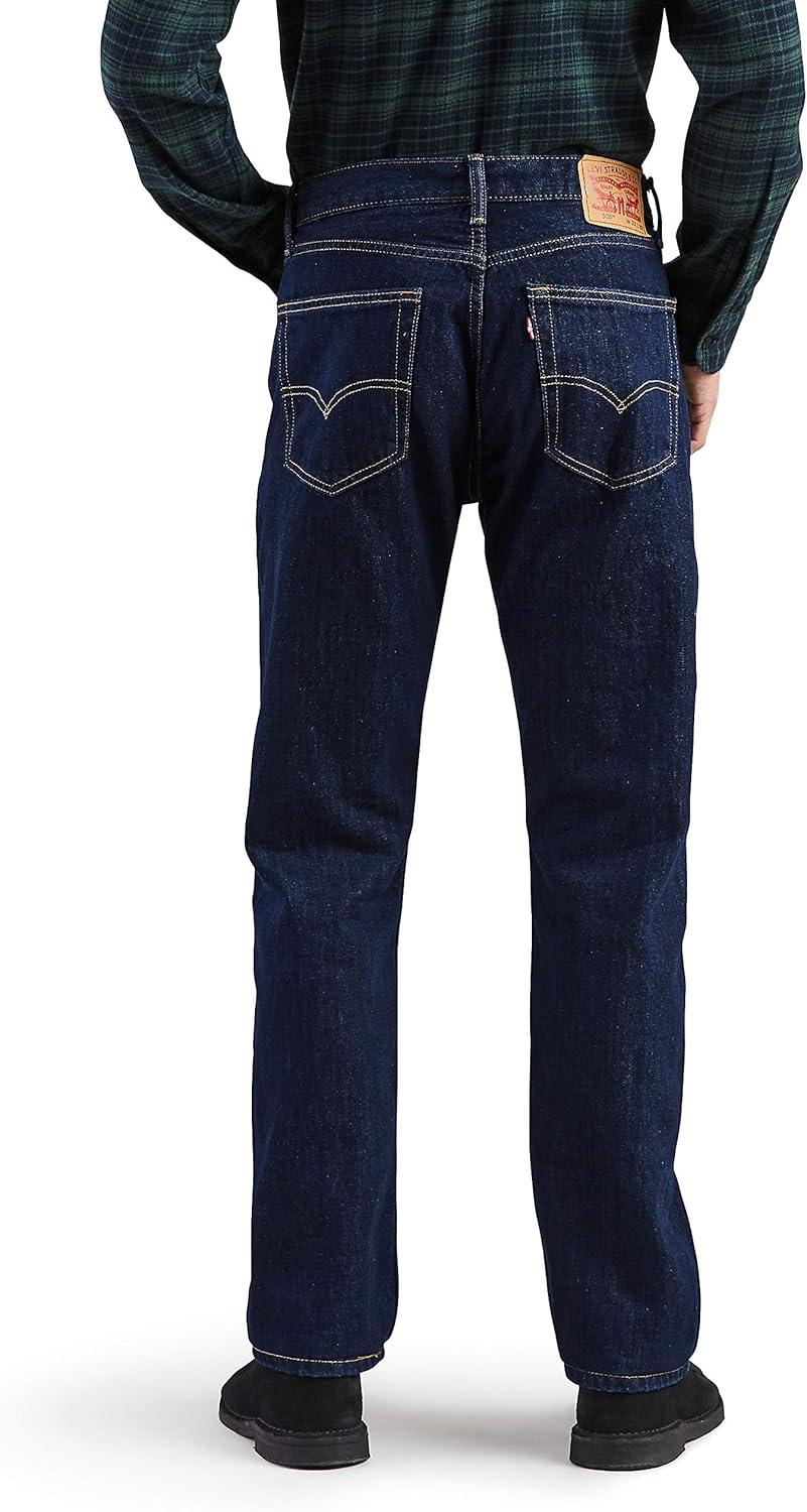 imageLevis Mens 505 Regular Fit Jeans Also Available in Big amp TallRinse Dark Wash