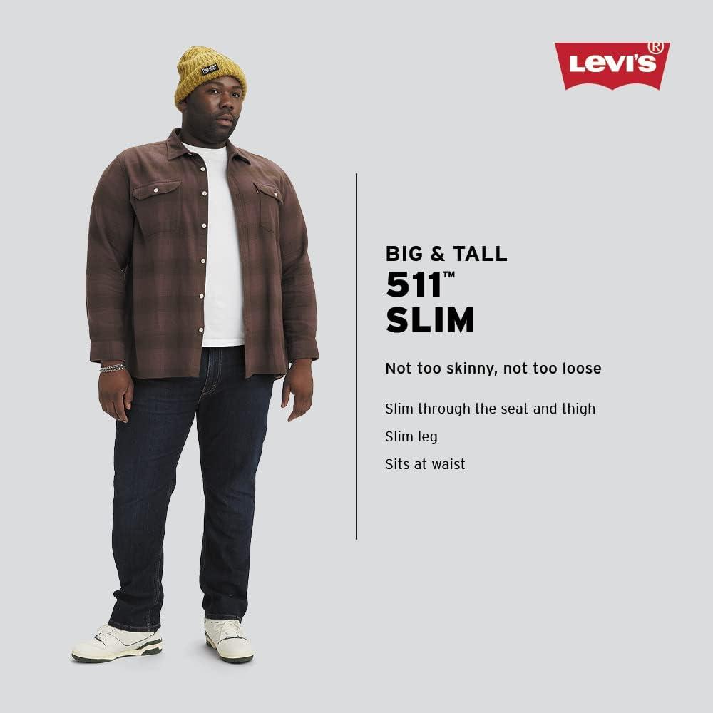 imageLevis Mens 511 Slim Fit Jeans Also Available in Big amp TallCaught Up Dark Indigo Worn in