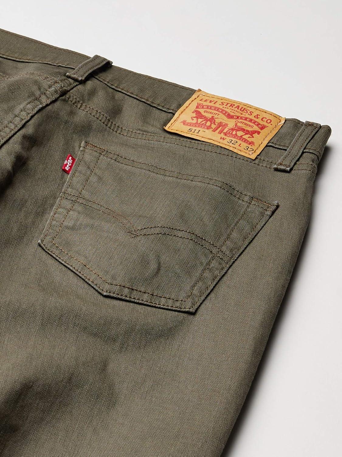 imageLevis Mens 511 Slim Fit Jeans Also Available in Big amp TallNew Khaki 3d Stretch