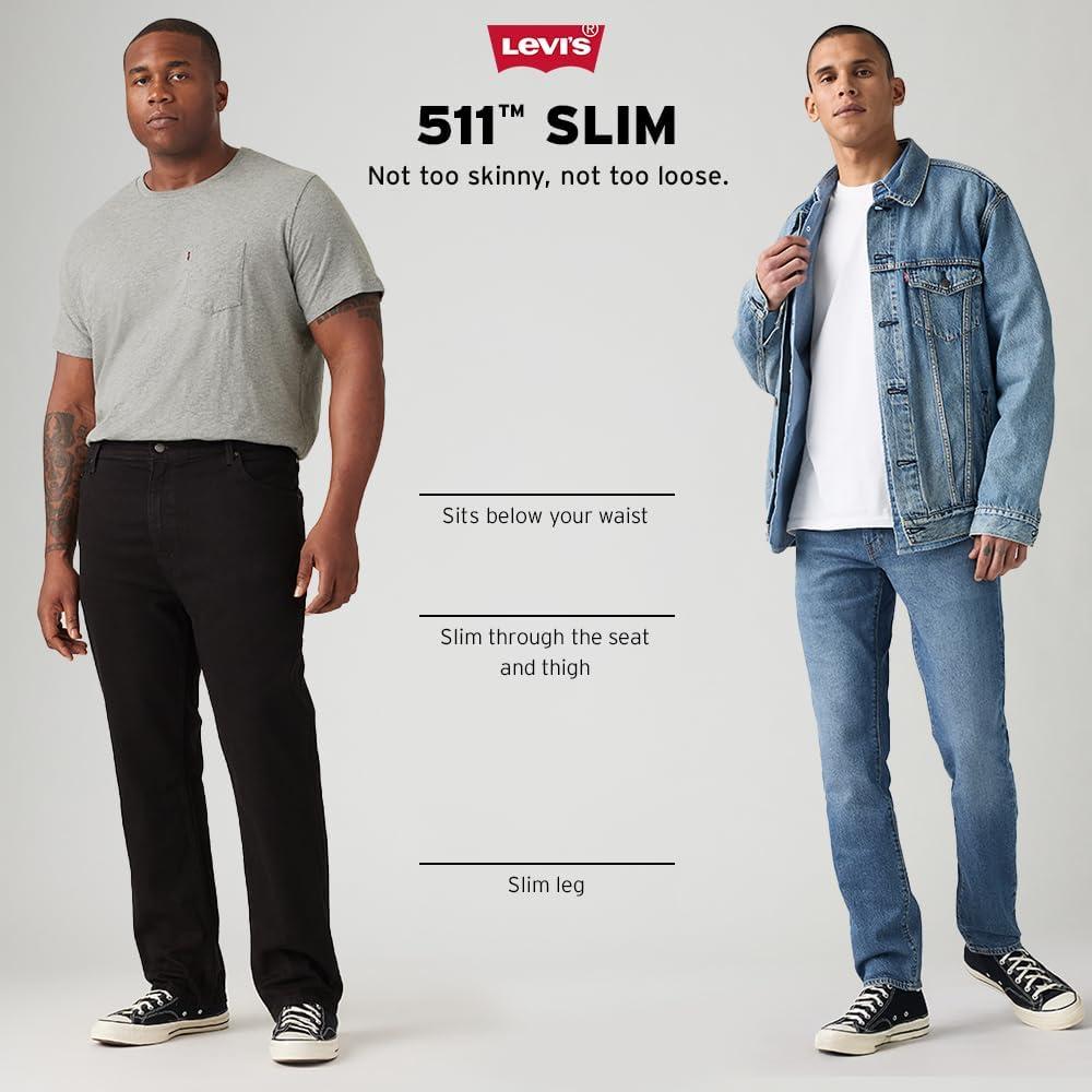 imageLevis Mens 511 Slim Fit Jeans Also Available in Big amp TallStargazer