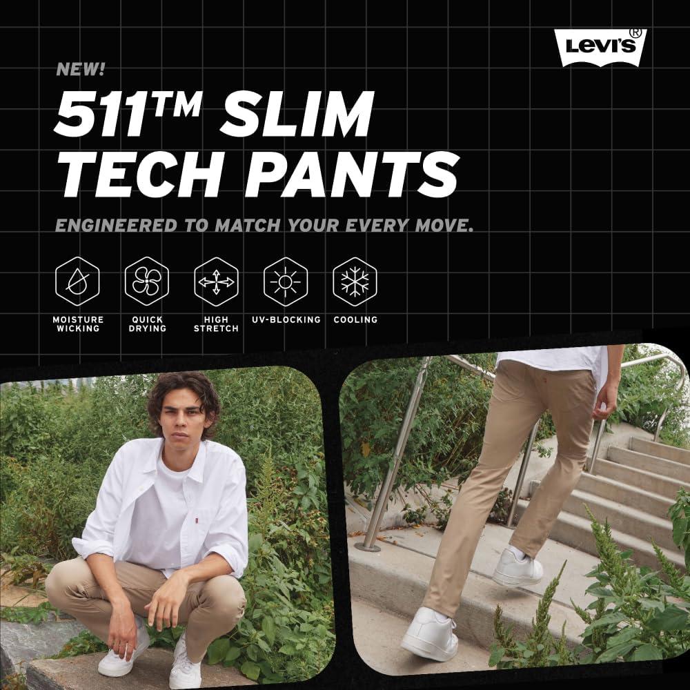 imageLevis Mens 511 Slim Tech PantsNew Navy Waves