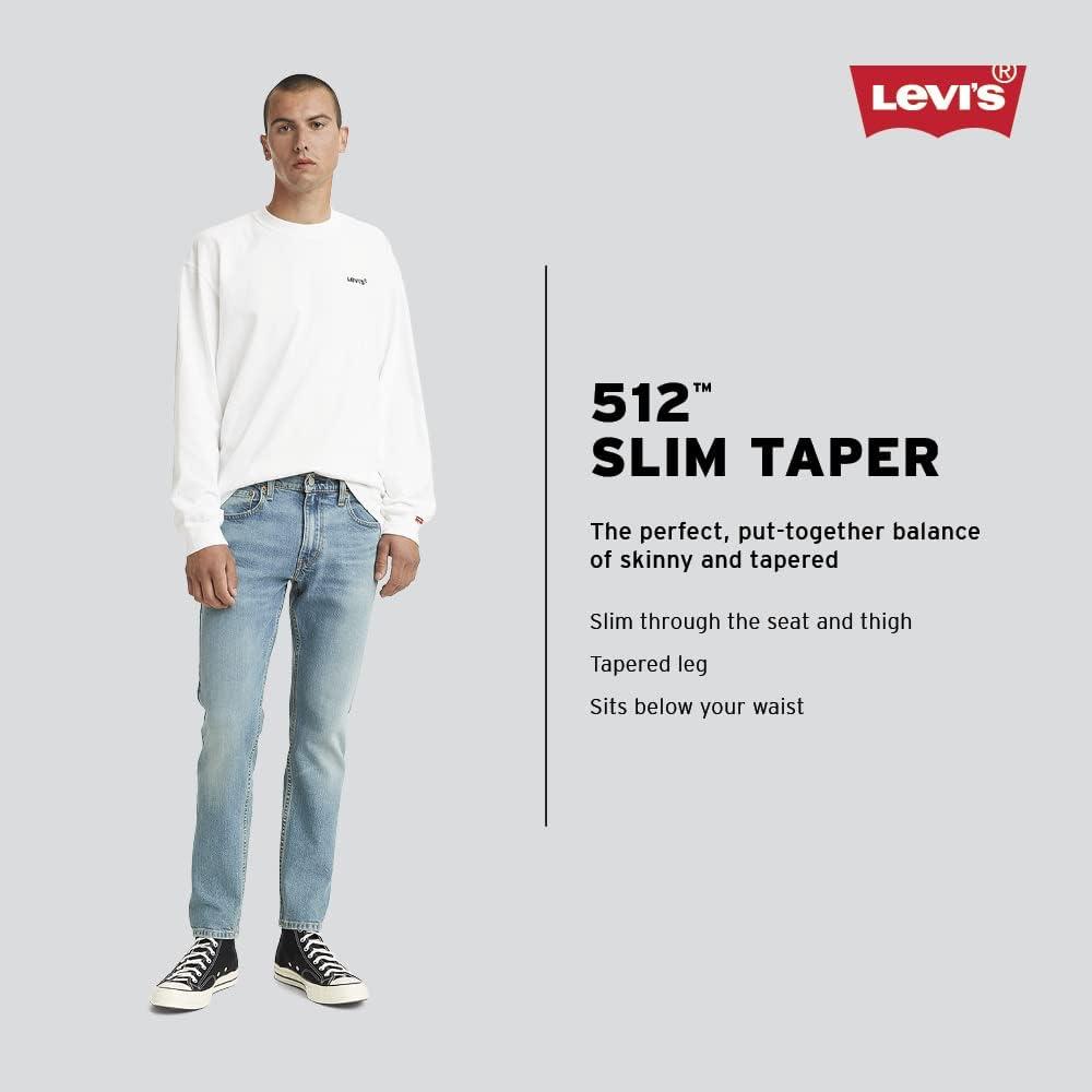 imageLevis Mens 512 Slim Taper Fit JeansSummer Girl Medium Indigo Stonewash