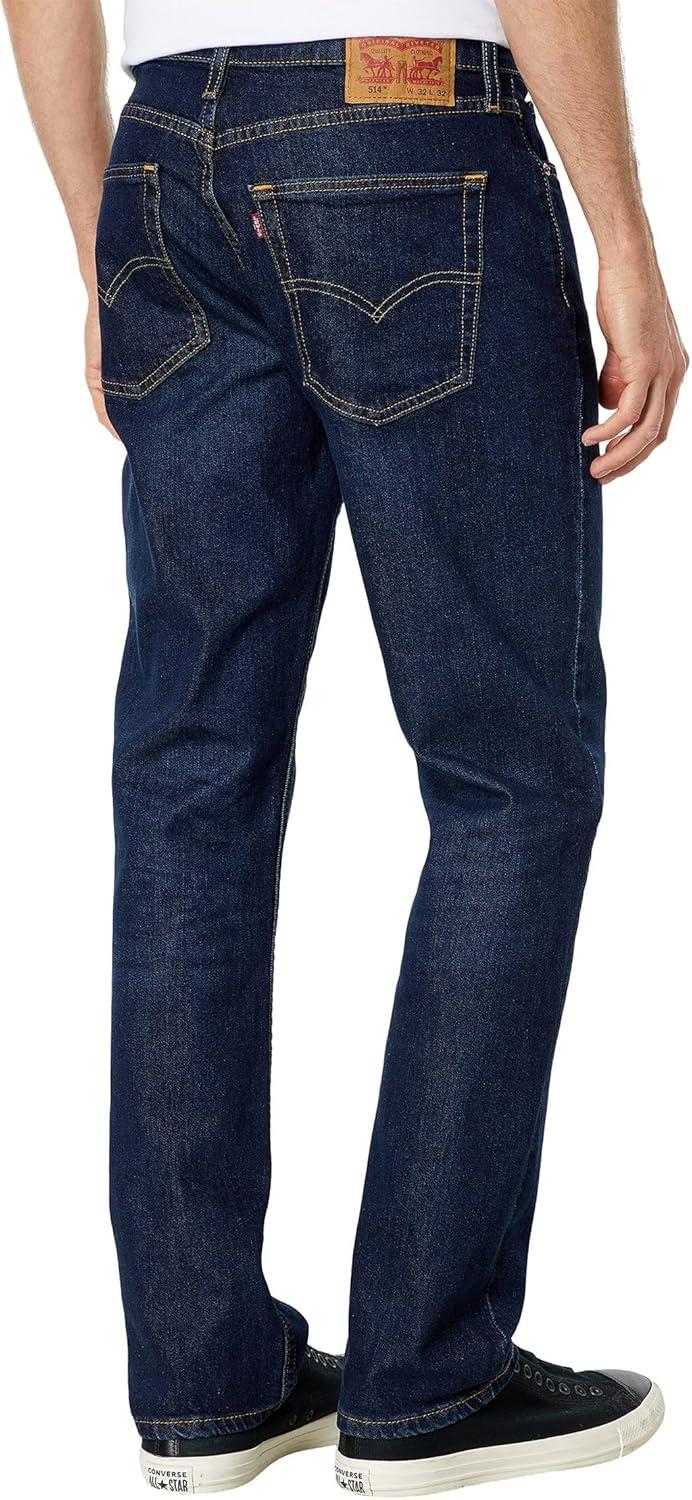 imageLevis Mens 514 Straight Fit Cut Jeans Also available in Big amp TallClean Run Dark Indigo Advanced Stretch