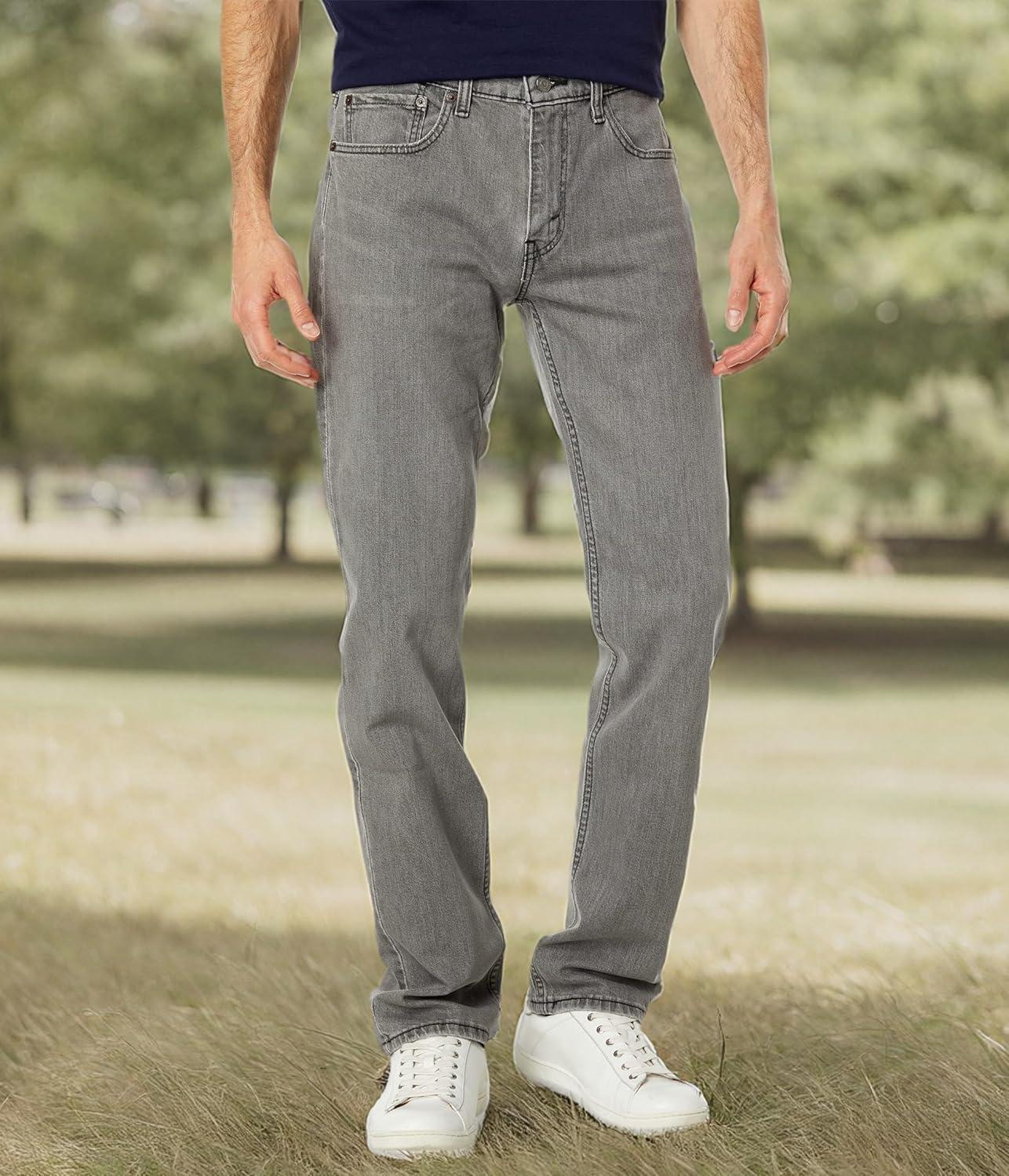 imageLevis Mens 514 Straight Fit Cut Jeans Also available in Big amp TallLight Gray Worn in
