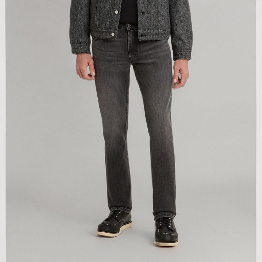 imageLevis Mens 514 Straight Fit Cut Jeans Also available in Big amp TallMidnight Worn Black Advanced Stretch
