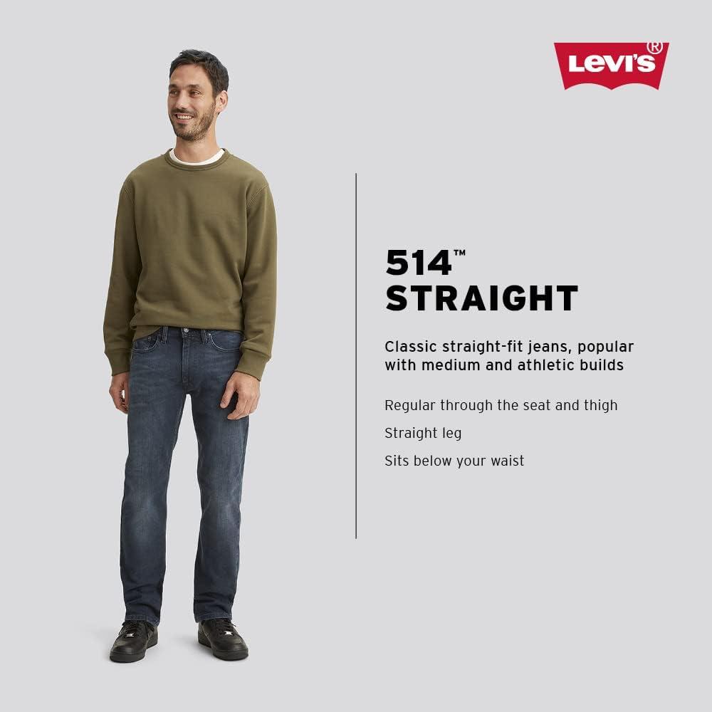 imageLevis Mens 514 Straight Fit Cut Jeans Also available in Big amp TallSharkskin