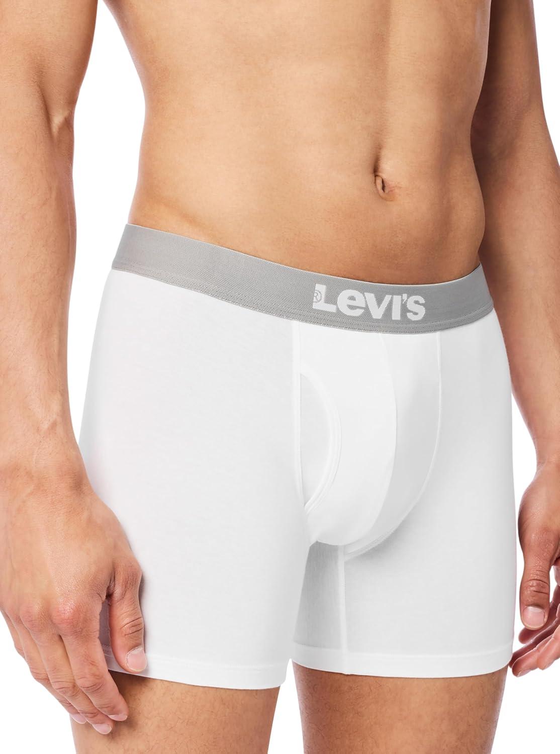 imageLevis Mens 5pack Boxer Brief Soft Cotton Tagfree Breathable ComfortWhite Combo