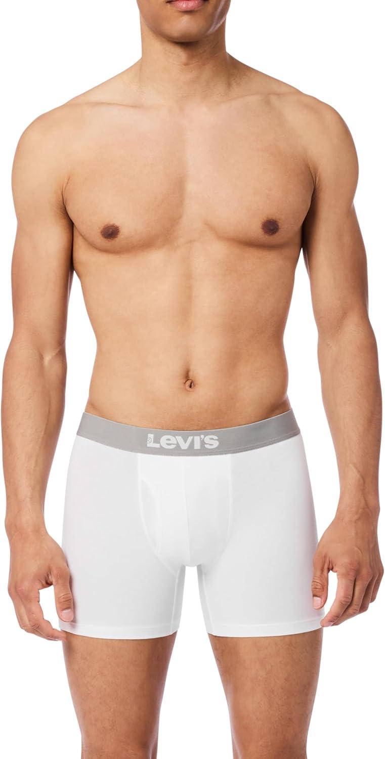 imageLevis Mens 5pack Boxer Brief Soft Cotton Tagfree Breathable ComfortWhite Combo