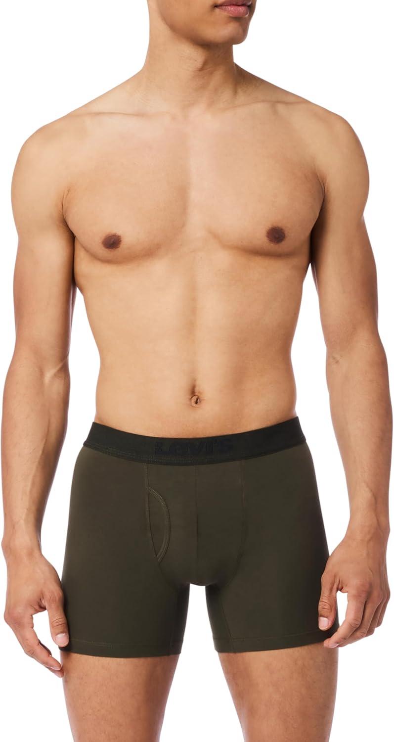 imageLevis Mens 5pack Boxer Brief With Melange Waistband Soft Cotton Tagfree Breathable ComfortBlackGreen Combo