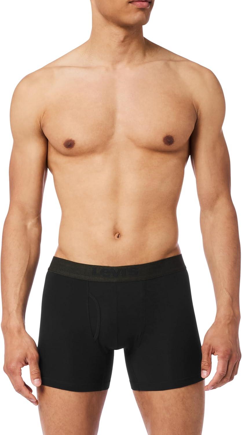 imageLevis Mens 5pack Boxer Brief With Melange Waistband Soft Cotton Tagfree Breathable ComfortBlackGreen Combo