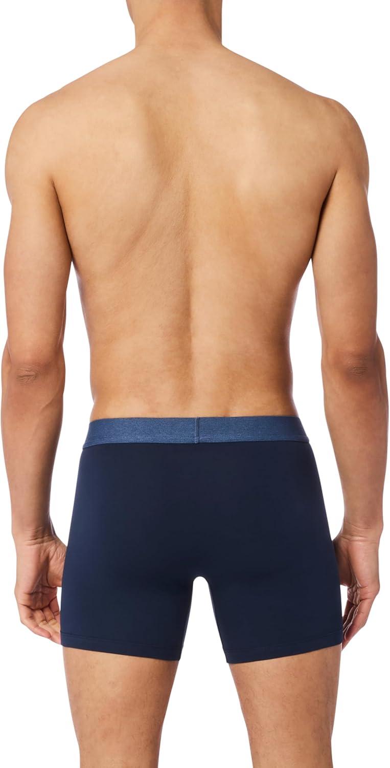 imageLevis Mens 5pack Boxer Brief With Melange Waistband Soft Cotton Tagfree Breathable ComfortBlue Combo