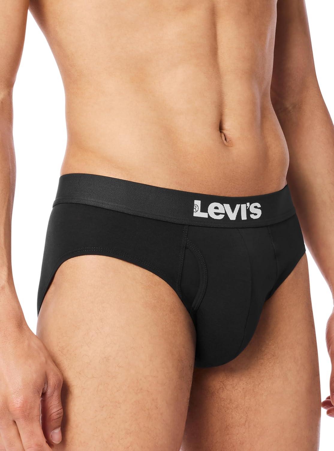 imageLevis Mens 5pack Brief Soft Cotton Tagfree Breathable ComfortBlack Combo